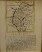 After John Seller (British 1632–1697) Colourised map 'Cumberland', depicting the historic county,