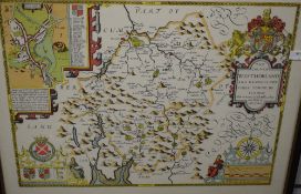 After John Speed (British 1552-1629) A Hand colourised map 'The Countie Westmorland and Kendal the