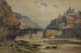 *Local Interest* Reginald Aspinwall (British 1858-1921) Watercolour 'Staithes', a study of the