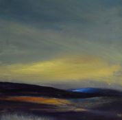 Linda Scott-Robinson (British Contemporary) Acrylic on canvas 'The Black Hill', a study of rolling