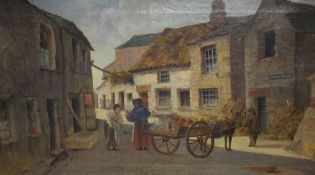 *Local Interest* A 20th Century reproduction oil on canvas, depicting a historic Morecambe street,
