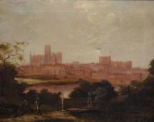 A 19th Century oil on canvas cityscape, signed indistinctly and