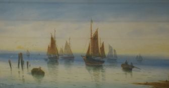 H.F Bingley (British 19th/20th Century) Watercolour 'Fishing Boat, Evening off Grimsby', a maritime