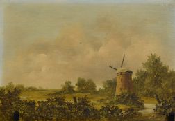 Noel Ripley (British 1944) Oil on board, a rural landcape with windmill, signed lower left, sold