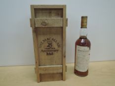A 75cl bottle of The Macallan 25 year old Anniversary Malt, single Highland Malt Whisky, Speyside,