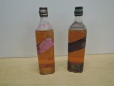 1960's Johnnie Walker Red Label Old Scotch Whisky, labels worn or missing, seal and wire appear