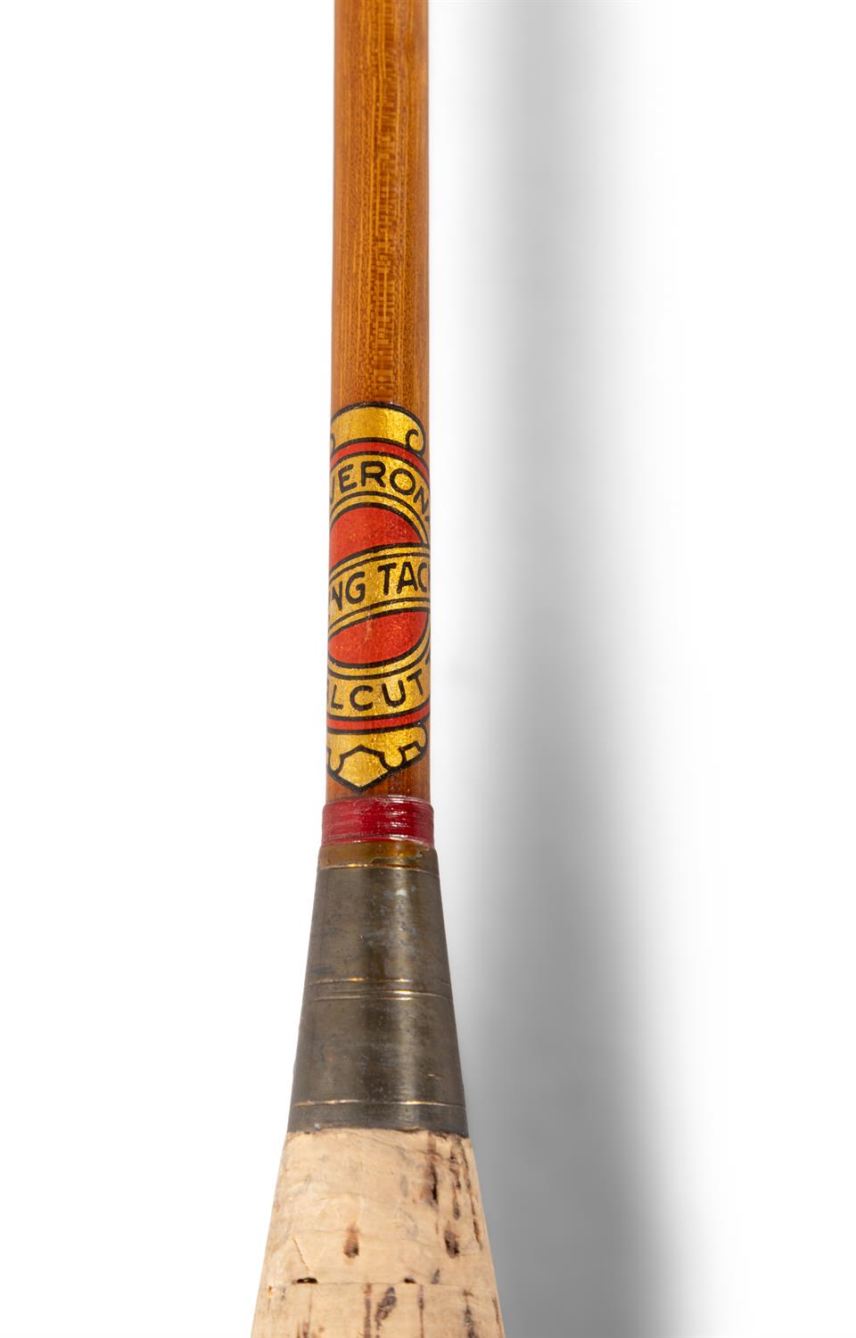 A VINTAGE FOUR PIECE 'SPLIT CANE' FISHING ROD BY A.E VERONA, CALCUTTA fitted with cork handle, - Image 4 of 8