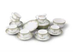 ROYAL DOULTON TEA SERVICE seven cups, sugar bowl (1), jug (1), eight side plates,