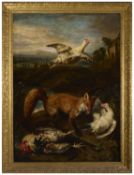 PIETER SNYERS (FLEMISH 1681 - 1752) Fox attacking poultry in a landscape Oil on canvas, 135.