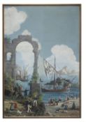 CONTINENTAL SCHOOL, EARLY 20TH CENTURY A Capriccio Landscape, Possibly Inspired by Nice Acrylic