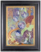 DAISY MAKEIG-JONES (1881 - 1945) FOR WEDGWOOD 'Blowing Bubbles' Fairyland lustre plaque Glazed