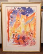 After Jake Sutton - 'Carnival on the Rialto'  Limited Edition 42/200  print  bears a pencil