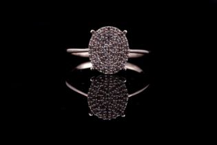 A contemporary pink diamond ring