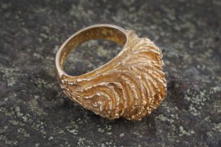 A 1970s 9ct gold Modern cocktail ring