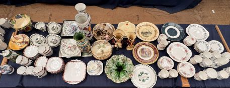 An extensive lot including Royal Standard part tea services, decorative plates, Toby jugs,