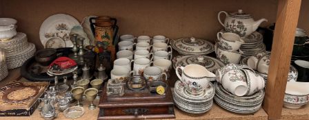 A Johnson Brothers Indian Tree pattern part tea and dinner service together with Royal memorabilia,