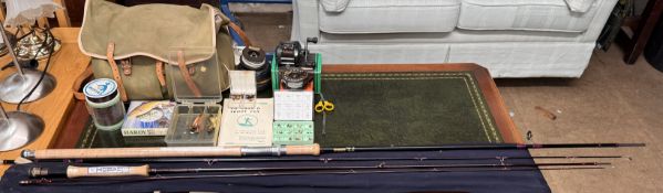 Two Hardy fly fishing reels together with an ABU Ambassador Mag 2 reel,