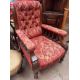 A Victorian mahogany framed library chair with deep buttoned upholstery, - Image 1 of 3