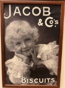 An Advertising poster depicting a black and white image of a young girl with her head on her hands