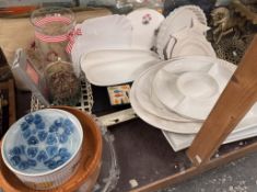 A Royal Worcester Evesham pattern bowl together with pottery plates and dishes etc