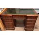 A Charles Barr reproduction pedestal desk with a leather inset inverted breakfront top above a - Image 1 of 8