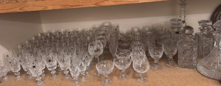 A large collection of Watford crystal drinking glasses together with other crystal glasses,