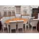 A modern oak and cream painted kitchen table and eight chairs together with a matching sideboard, - Image 1 of 6