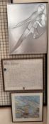 A brushed steel image of a sprinter together with an 1861 Indenture,