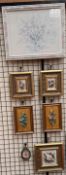 A set of three Capo Di Monte porcelain plaques together with other porcelain plaques and a floral