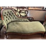 A Victorian chaise longue together with a matching lady's and gentleman's chair and a set of six