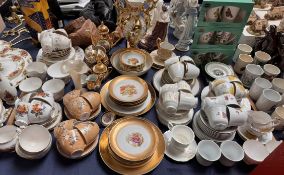 A Dorchester part tea service together with a Royal Vale part tea service,