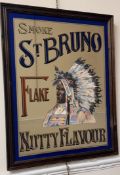 An advertising mirror depicting an American Indian in a headdress 