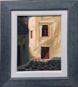 Takis Moraitis An Athens street scene Oil on canvas Signed