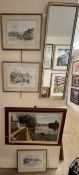 John Palmer A lake view Oil on canvas Signed Together with three K Ellis pictures and a gilt wall