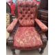 A Victorian mahogany framed library chair with deep buttoned upholstery, - Image 2 of 3