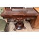 A Victorian rosewood card table with a foldover top lacking baize on a pedestal column, - Image 1 of 2