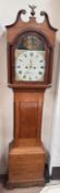 A 19th century oak and mahogany long case clock,
