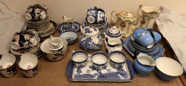 A Royal Doulton Booths willow pattern part tea service, other part tea sets,
