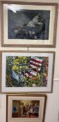 John Hoskins Piano Pieces Watercolour Signed Together with two paintings signed Johannita