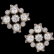 ELEGANT PAIR OF ANTIQUE DIAMOND EARRINGS