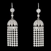 PAIR OF ART-DECO DIAMOND TASSEL EARRINGS
