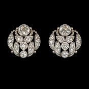 FINE PAIR OF EDWARDIAN DIAMOND EARRINGS