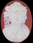 CAMEO, LADY WITH TIARA AND EARRINGS