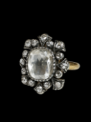 LARGE GEORGIAN DIAMOND CLUSTER RING