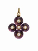 AMETHYST AND PEARL GOLD PENDANT