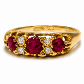 EDWARDIAN RUBY AND DIAMOND RING
