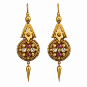 PAIR OF ETRUSCAN REVIVAL EARRINGS
