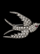 ANTIQUE DIAMOND BIRD BROOCH
