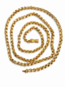 FINE GEORGIAN BELCHER LINK GUARD CHAIN WITH HAND CLASP
