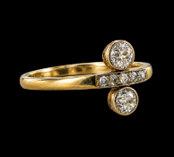 DIAMOND 2 STONE CROSSOVER RING